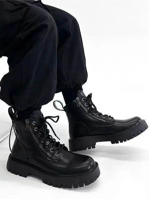 Designer × Japanese Brand Retro Thick Sole High Top Martin Boots Size US 8 / EU 41 - 3 Thumbnail