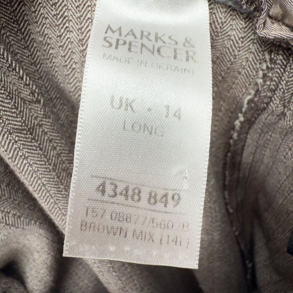 Marks & Spencer MARKS & SPENCER Bootcut Academia Beige Brown Trousers US 10 Size 32" / US 10 / IT 46 - 5 Thumbnail