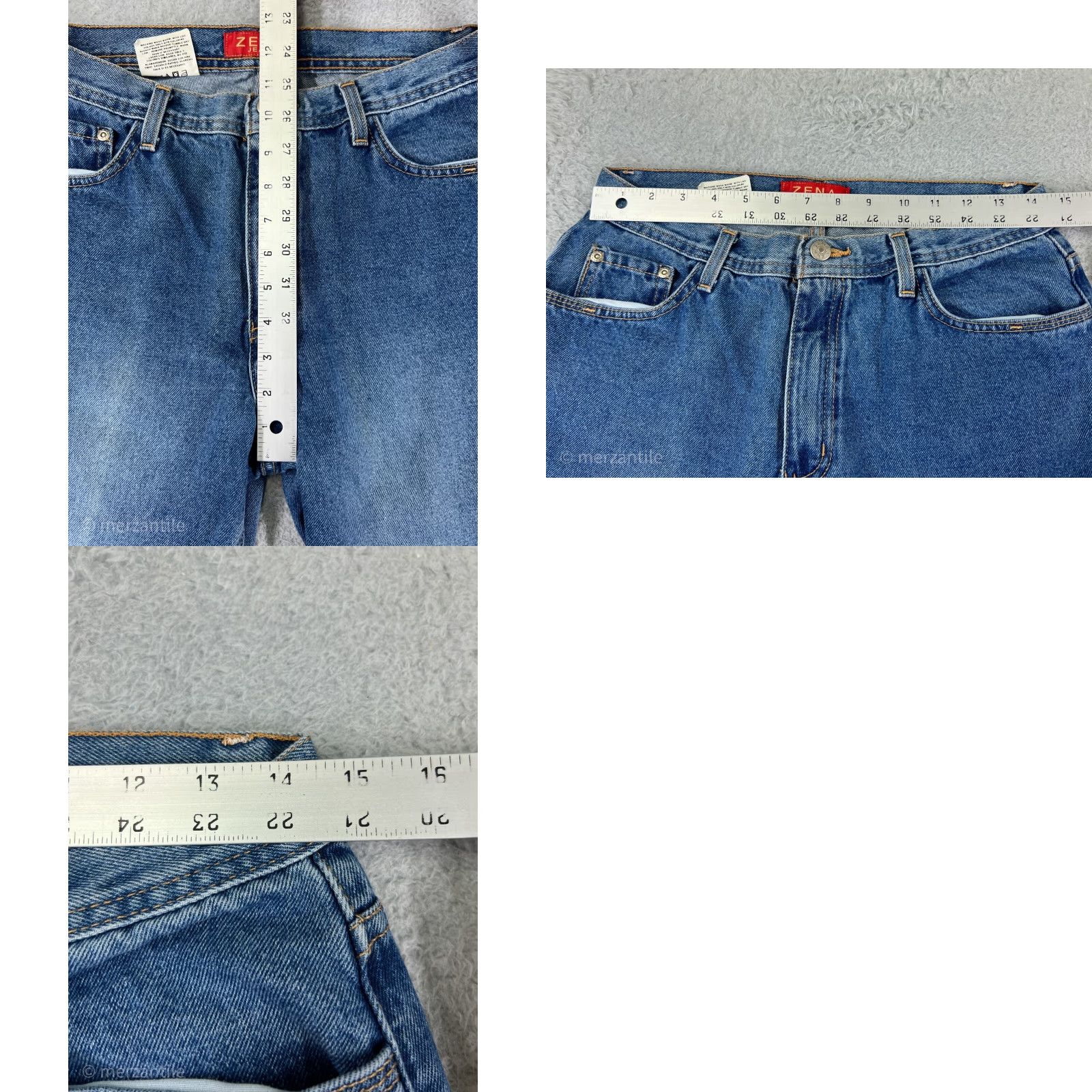 Vintage VINTAGE ZENA Jeans Womens 12 Blue Denim Bootcut 100% Cotton Y2K High Rise Size 34" / US 12 / IT 48 - 9 Thumbnail