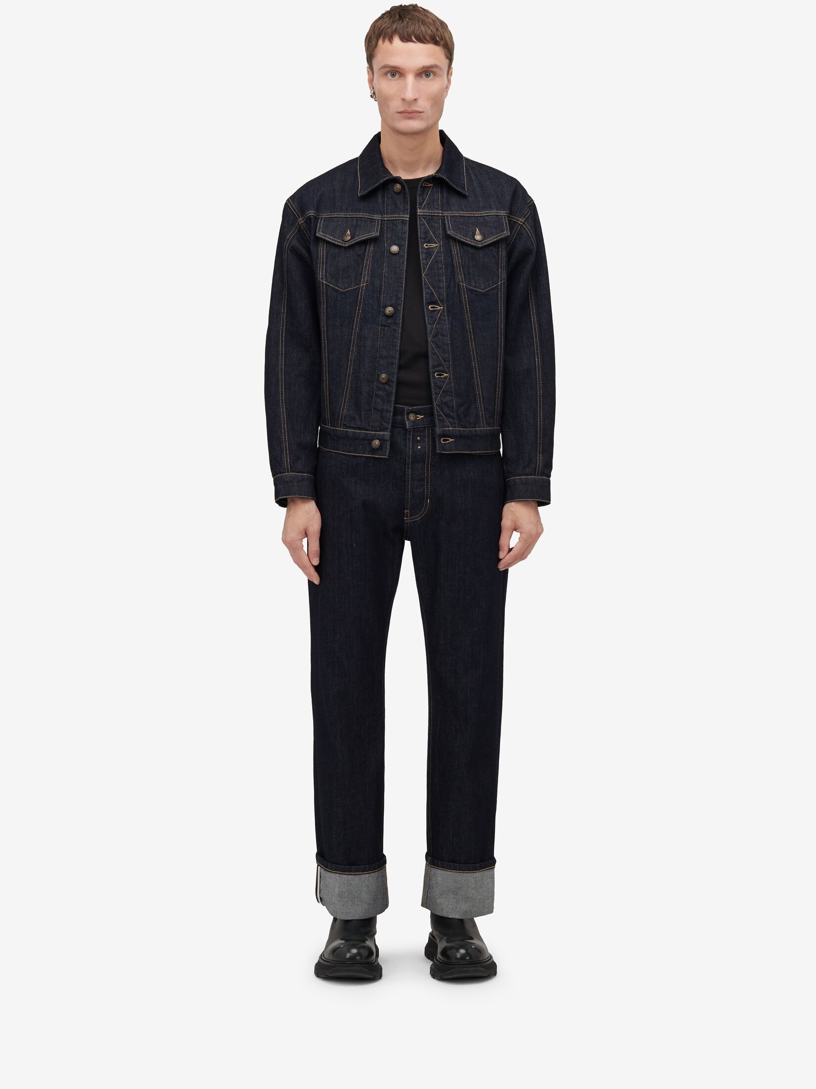 Alexander McQueen o1w1db10725 Dropped Shoulder Denim Jacket in Indigo Size US S / EU 44-46 / 1 - 2 Thumbnail
