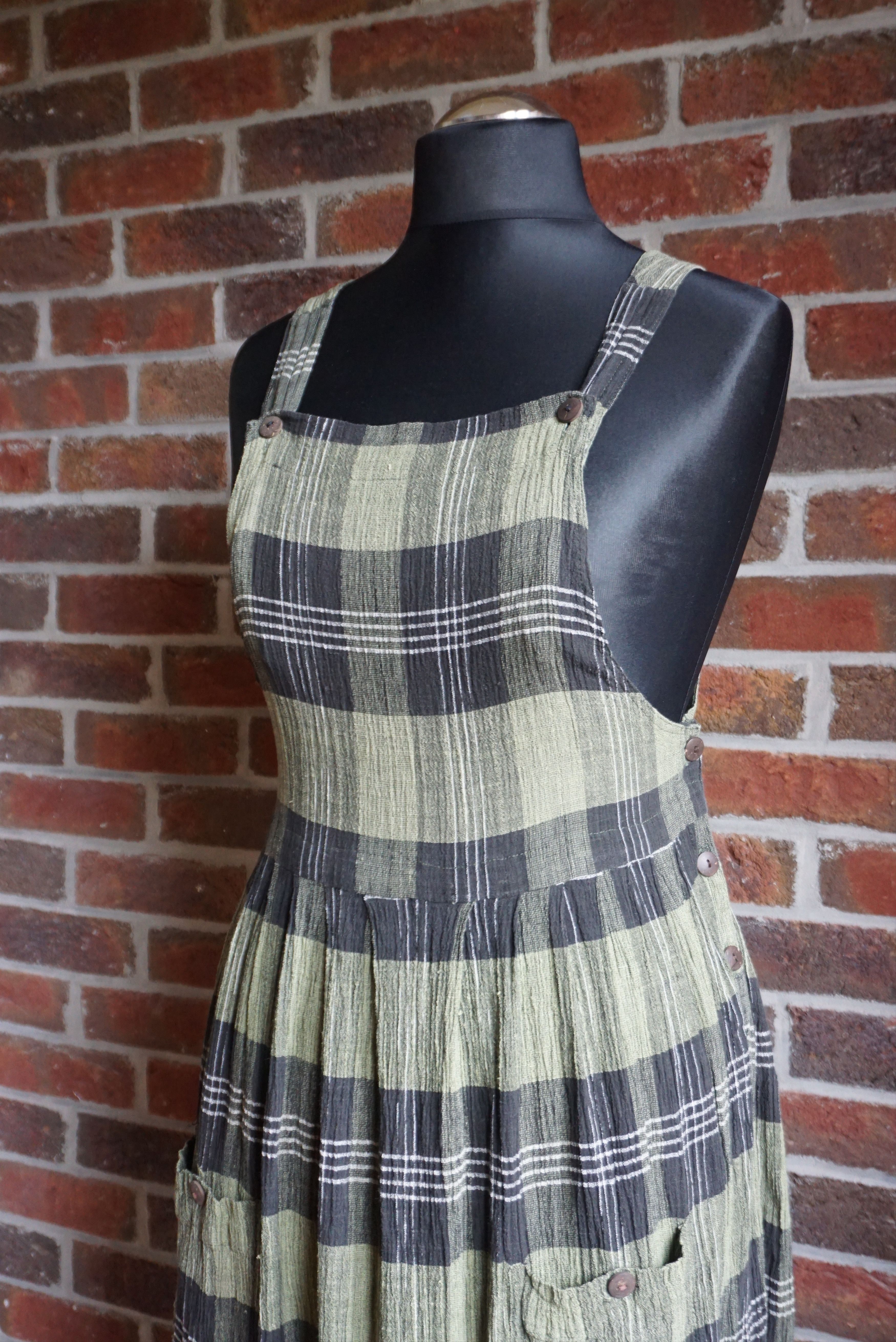 Retrofit Together true vintage dress M 4/6 90's dungaree pinafore Size M / US 6-8 / IT 42-44 - 13 Thumbnail