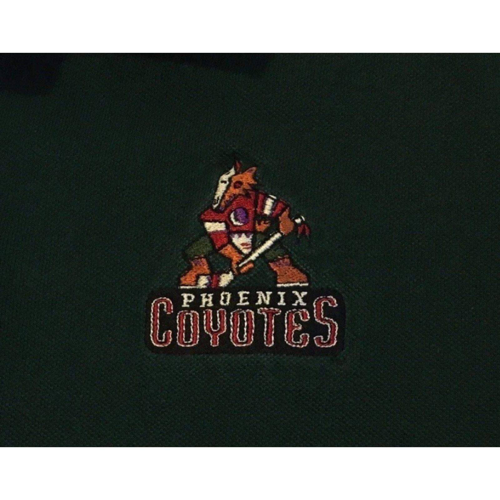 Vintage VINTAGE 90s Phoenix Coyotes Faded Polo Shirt L green Nike Shirt Mens T-Shirt Short Sleeve 80s Grunge Fans Sun Logo Sports NHL Playoffs Stanley Cup Size US L / EU 52-54 / 3 - 2 Thumbnail