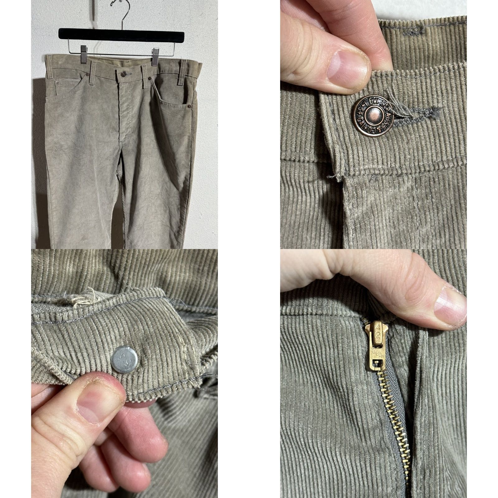 Levi's VINTAGE Levi’s 517 Gray Corduroy Bootcut Pants Regular 34W 31.75L Mens Jeans Size US 34 / EU 50 - 8 Thumbnail