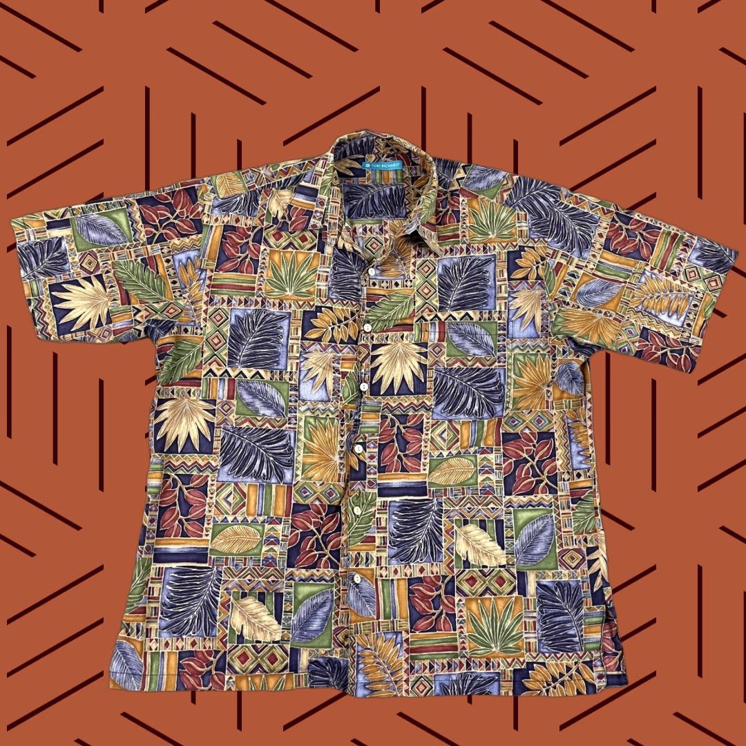 Tori Richard VINTAGE Tori Richard Hawaiian Shirt Men Large Floral Short Sleeve Cotton USA Casual Beach Fashion Size US L / EU 52-54 / 3 - 1 Thumbnail