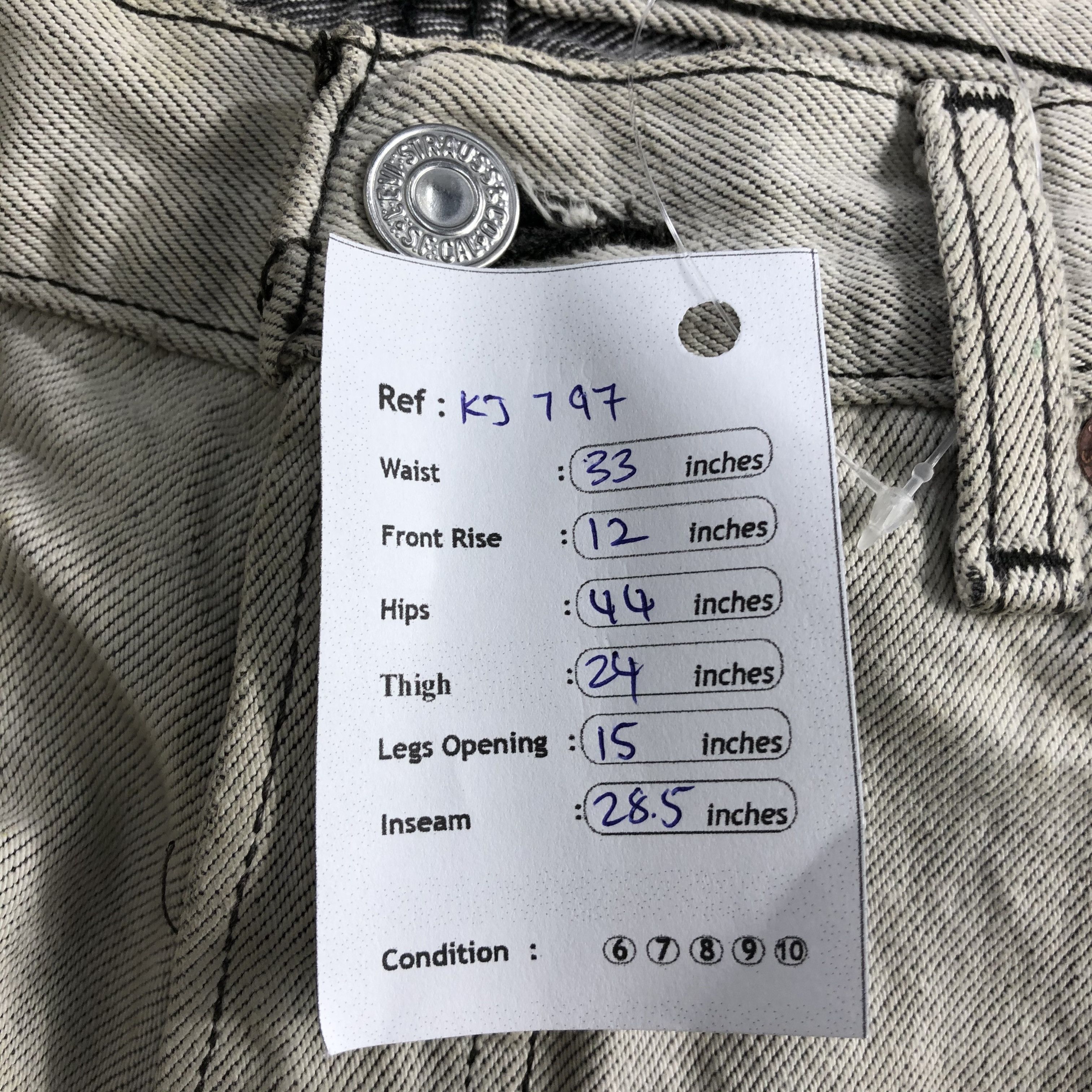 Levi's Vintage Levis 501 Jeans Dirty Faded Gray Denim KJ797 Size US 33 - 15 Thumbnail