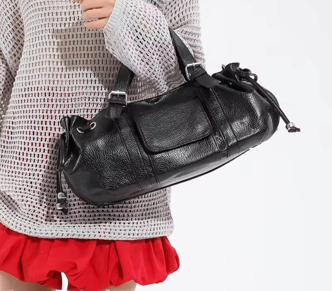 Other Streetwear PU Leather Retro Vintage Style Shoulder Bag Y2k Size ONE SIZE - 5 Thumbnail