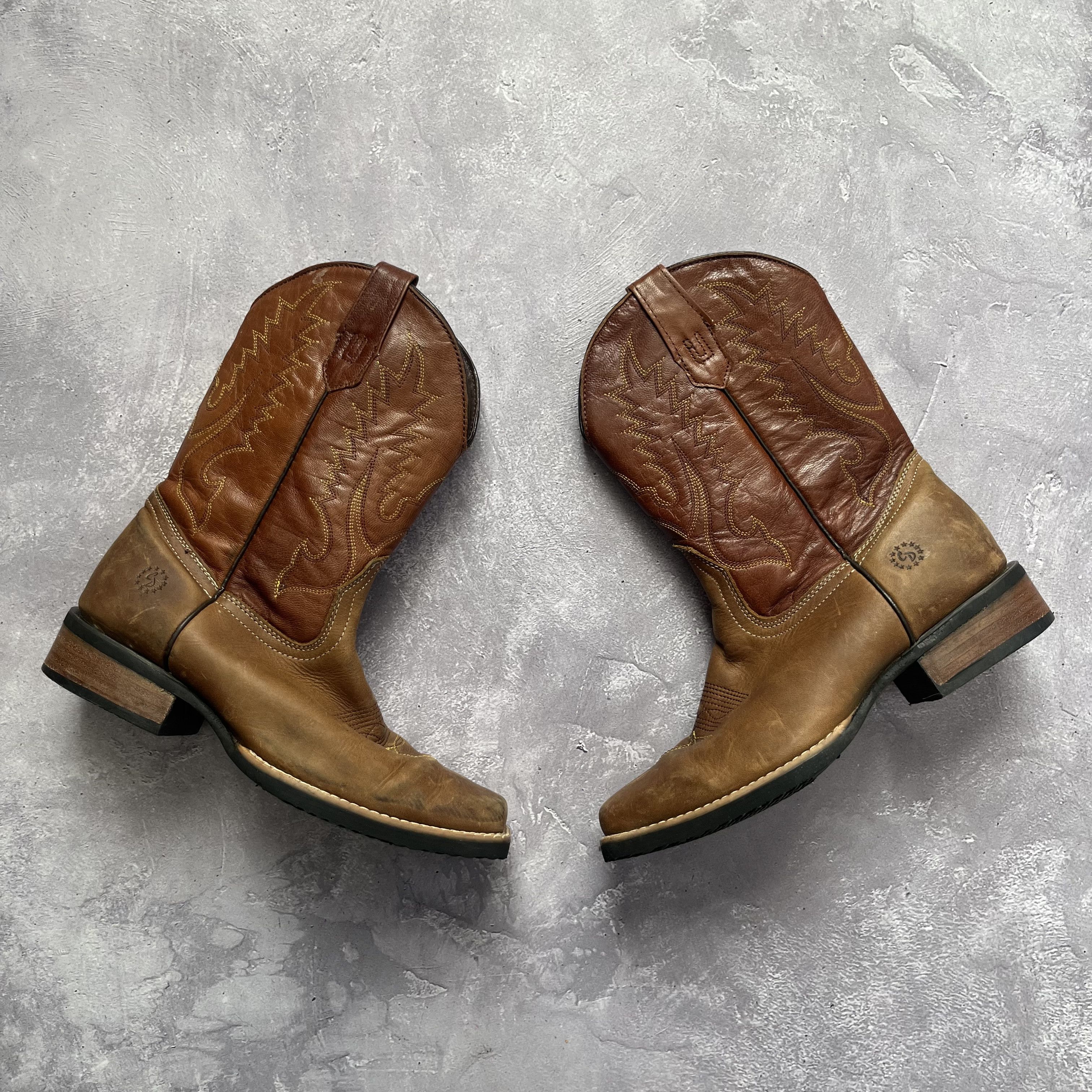 Vintage Caballo Dorado Western Cowboy Boots Brown Leather 23.5 Size US 6.5 / IT 36.5 - 1 Thumbnail