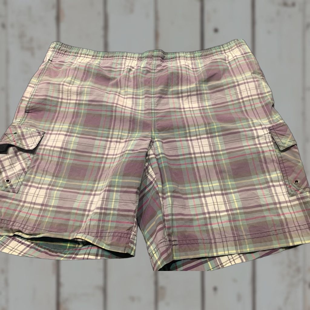 Vintage VINTAGE Polo Sport Swim Trunks Size XL Purple Plaid Mens Shorts Recreational Size US XL / EU 56 / 4 - 1 Thumbnail