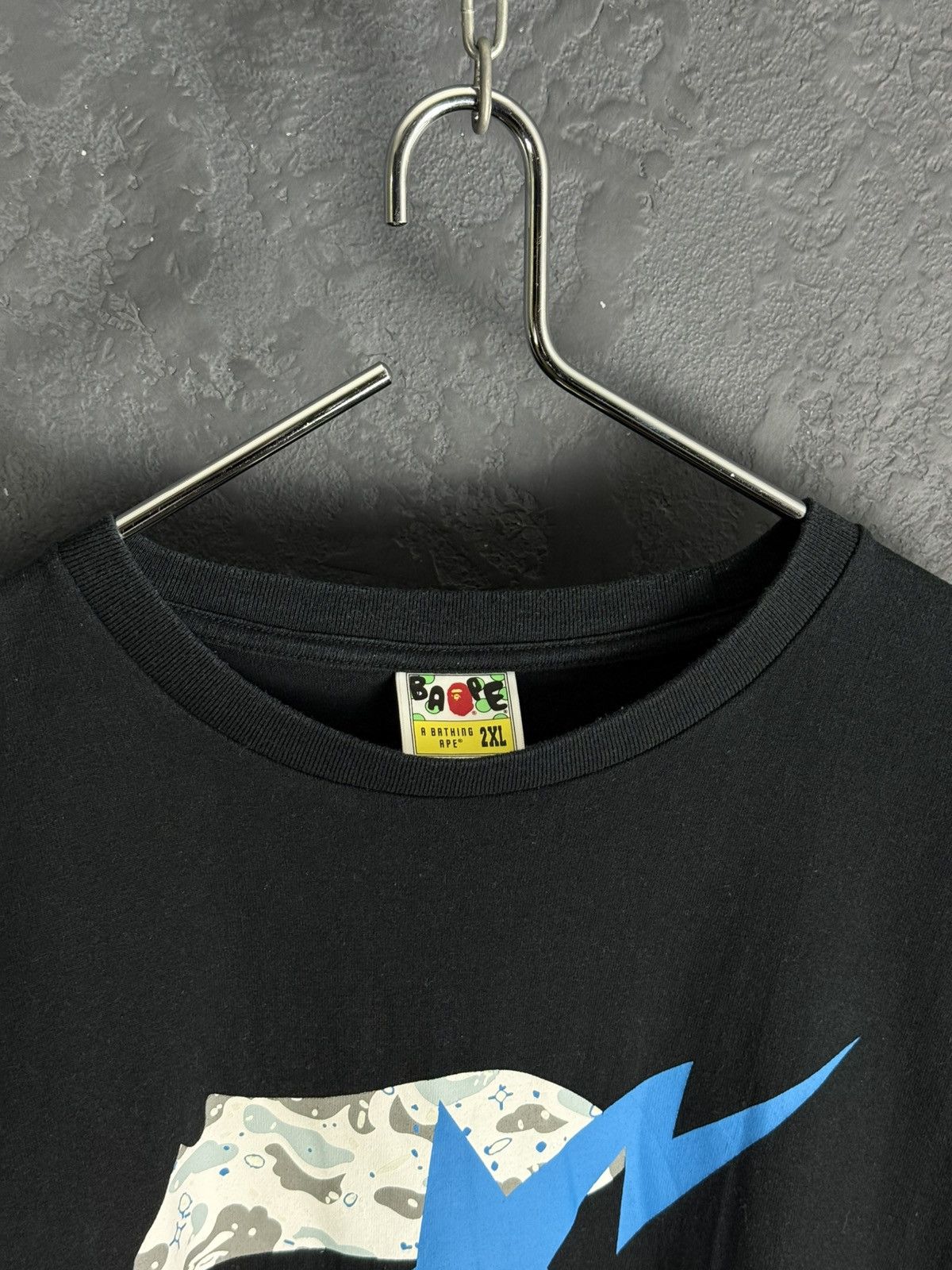 Bape Bape Space Camo Ape Face On Bapesta Tee Black Size US XXL / EU 58 / 5 - 6 Thumbnail