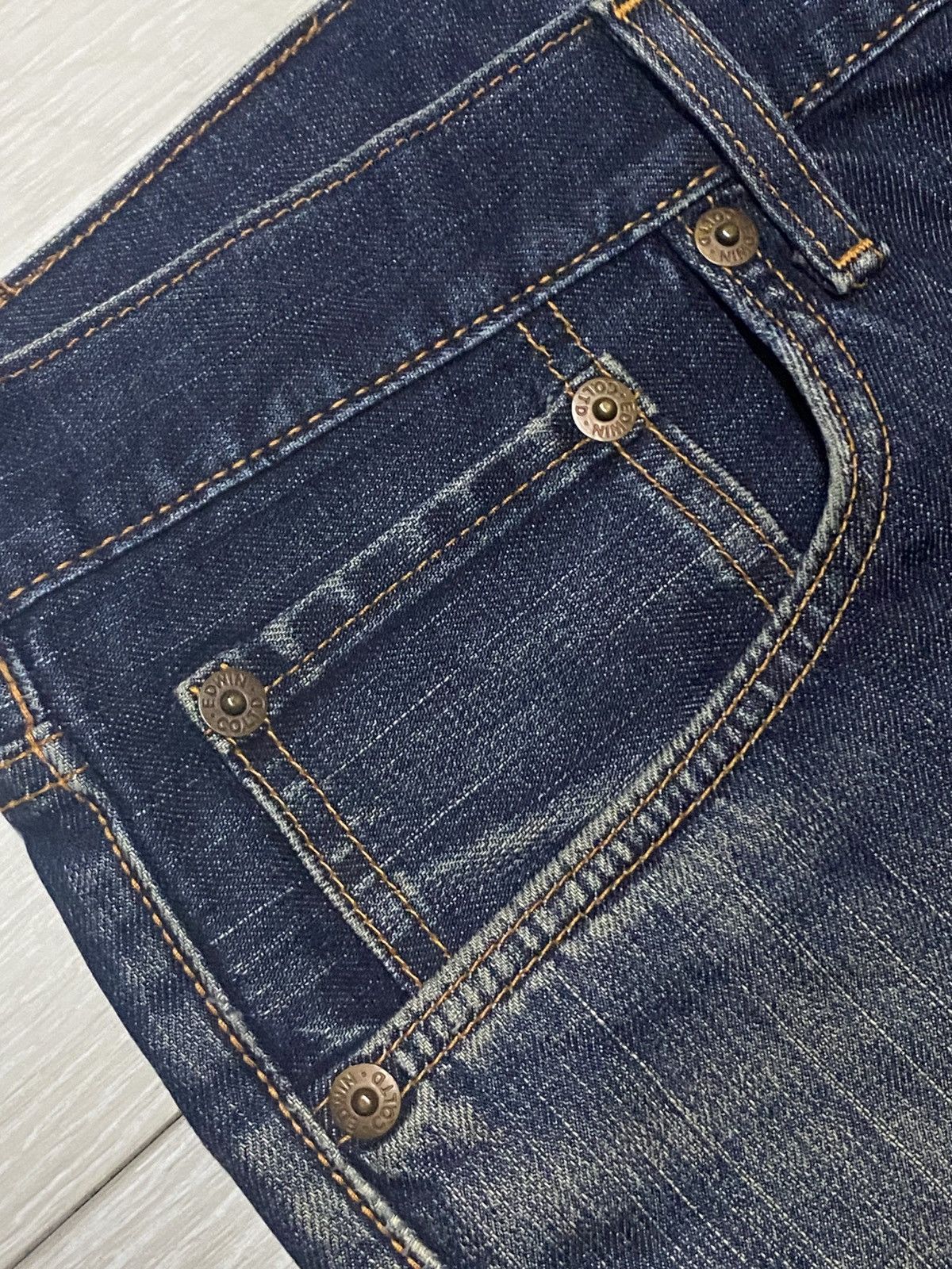 Junya Watanabe Vintage Edwin 503 Mud Wash Distressed Jeans Size US 37 - 7 Thumbnail