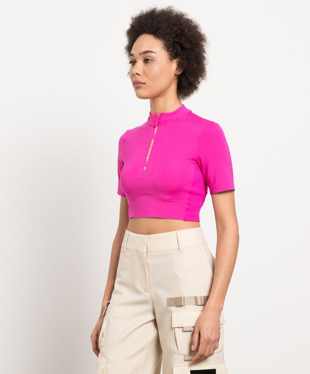 Off-White o1y1125 Crop Top in Fuchsia Size S / US 4 / IT 40 - 3 Thumbnail