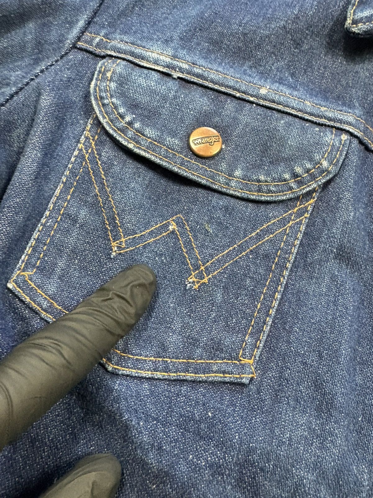 Wrangler Vintage Wrangler Denim Trucker Jacket Black Tag 80s Rare Size US S / EU 44-46 / 1 - 8 Thumbnail