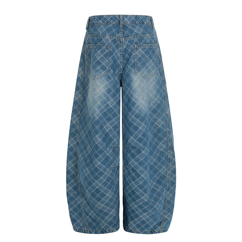 Japanese Brand American-style washed distressed mesh wide-leg jeans for men Size US 32 / EU 48 - 2 Thumbnail