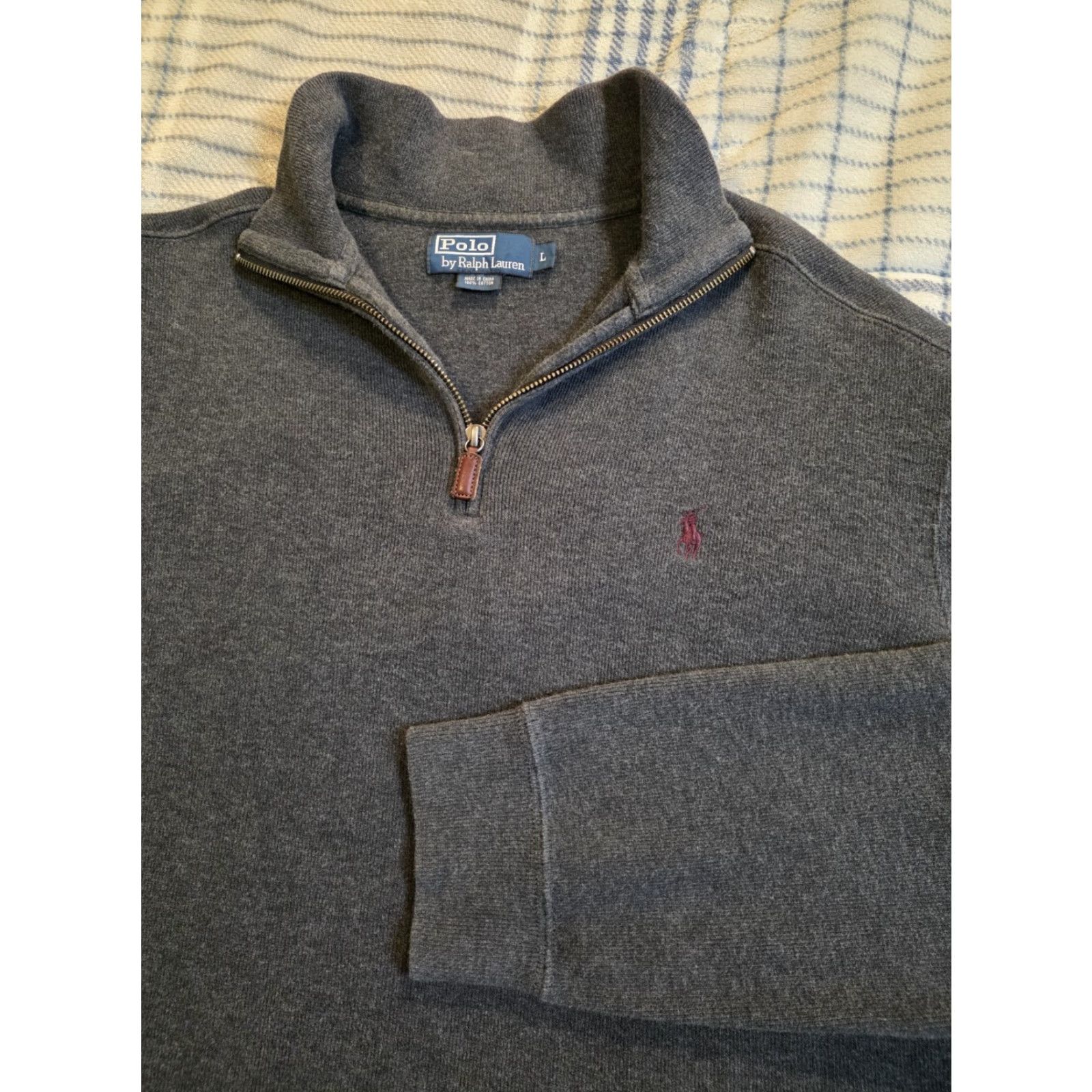 Polo Ralph Lauren VINTAGE Polo Ralph Lauren Pullover Sweater 1/4 Zip Mock Neck Charcoal Gray L Mens Knit Cotton Zipper Logo 90s Preppy Classic Size US L / EU 52-54 / 3 - 2 Thumbnail