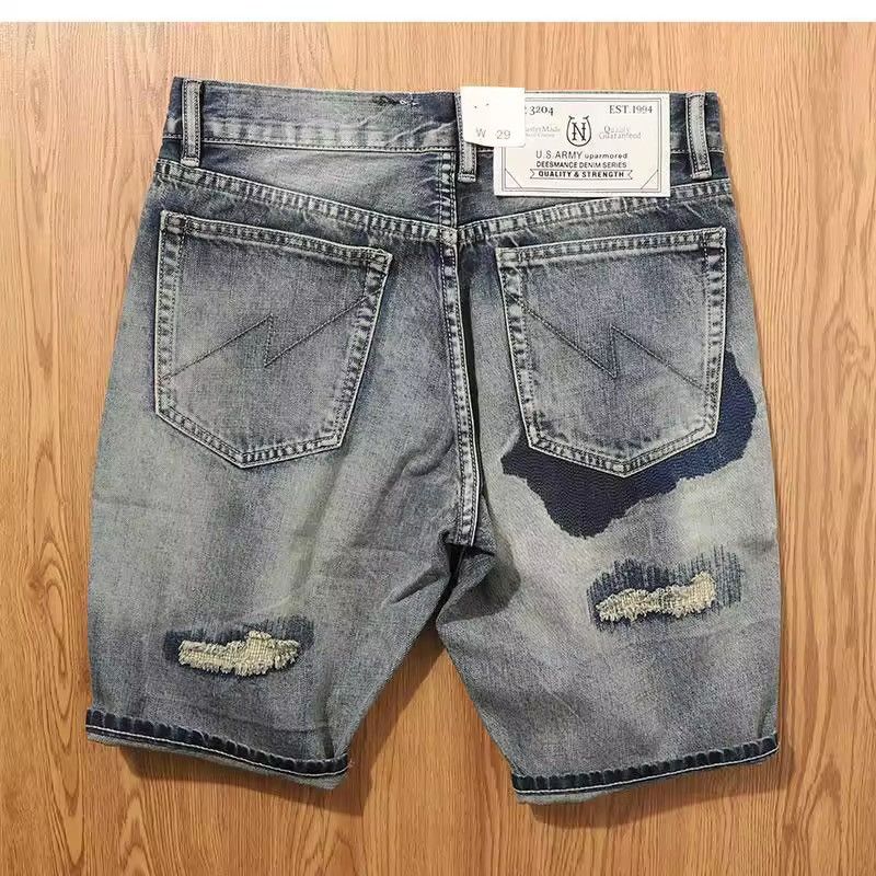 Jean Washed Retro Outdoor Hole Distressed Shorts Jorts Size US 29 - 10 Thumbnail