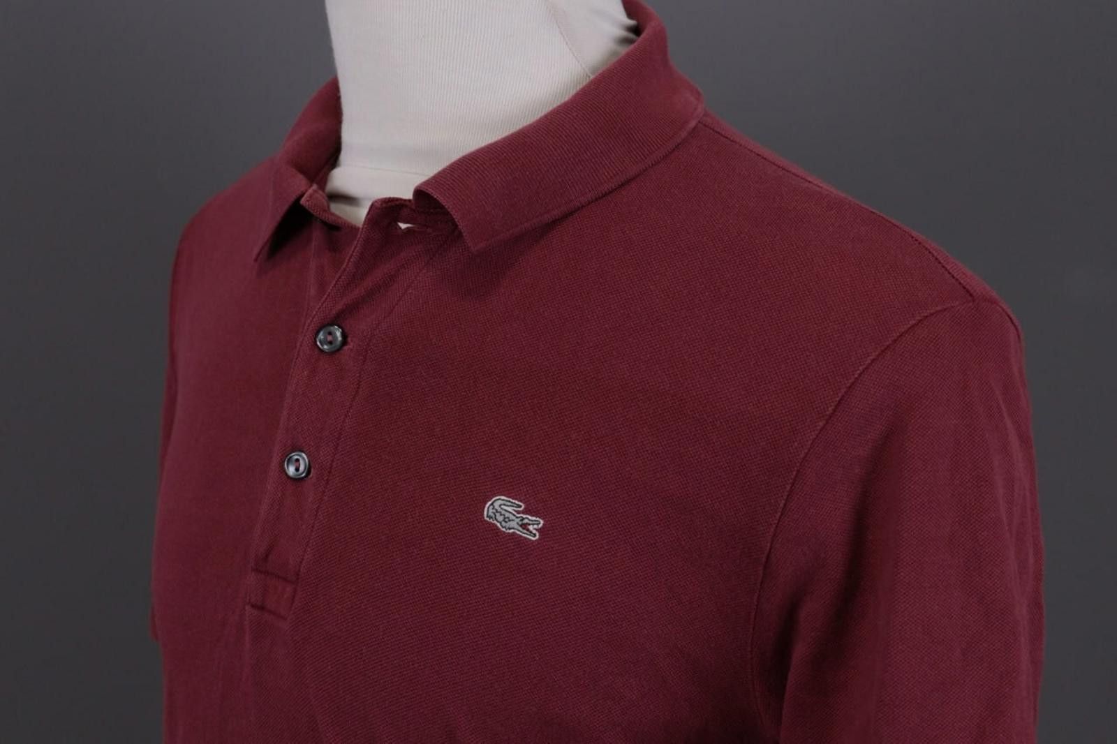 Lacoste Men Stretch Fit Burgundy Short Sleeve Polo Shirt Size 5 Size US M / EU 48-50 / 2 - 8 Thumbnail