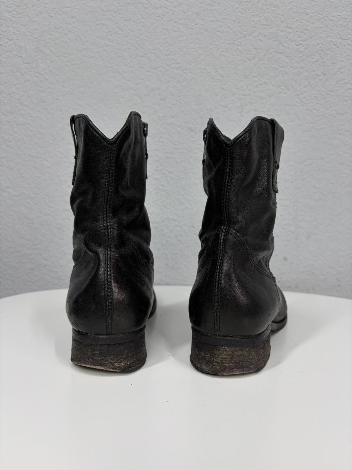 Hedi Slimane AS 98 Vibe Artisan Black Leather Side Zip Ankle Biker Boots Size US 7.5 / EU 40-41 - 8 Thumbnail