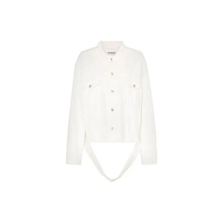 Balenciaga Balenciaga Cropped Denim Jacket with Belt 0079 Size XS / US 0-2 / IT 36-38 - 1 Thumbnail