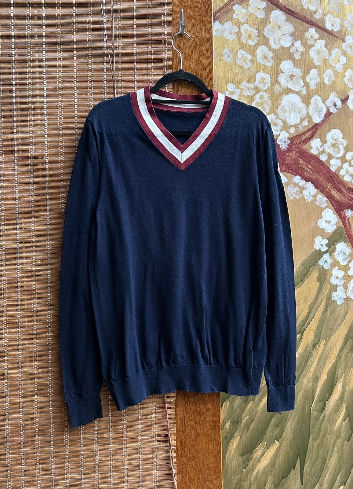 Moncler Moncler Maglia Tricot Scollo A V Tennis Cotton V-Neck Jumper Size US L / EU 52-54 / 3 - 2 Thumbnail