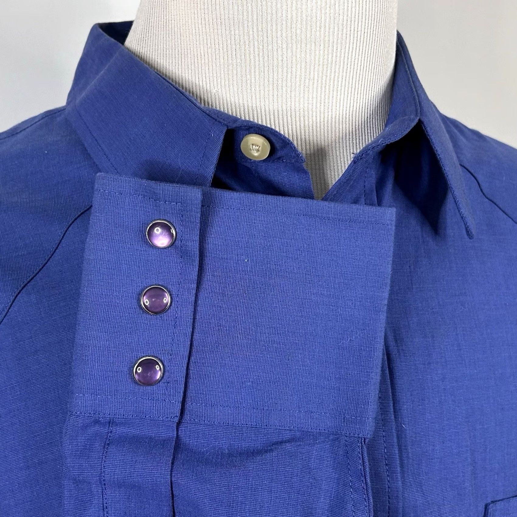 Vintage Resistol 2XL Pearl Snap Shirt Blue Cotton Blend Western Cowboy Shirt Mens Button-Front Snap-Front Western Theme Casual Shirt 2XL Blue Resistol Size US XXL / EU 58 / 5 - 4 Thumbnail