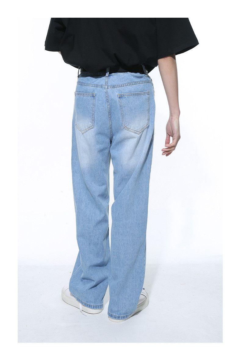 Japanese Brand × Jean Simple light blue straight loose washed jeans Size US 32 / EU 48 - 5 Thumbnail