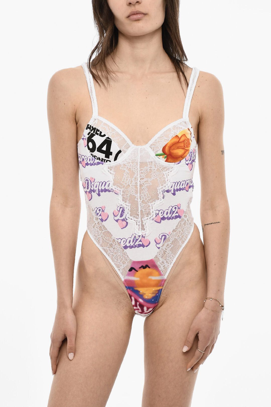 Printed Lace Bodysuit