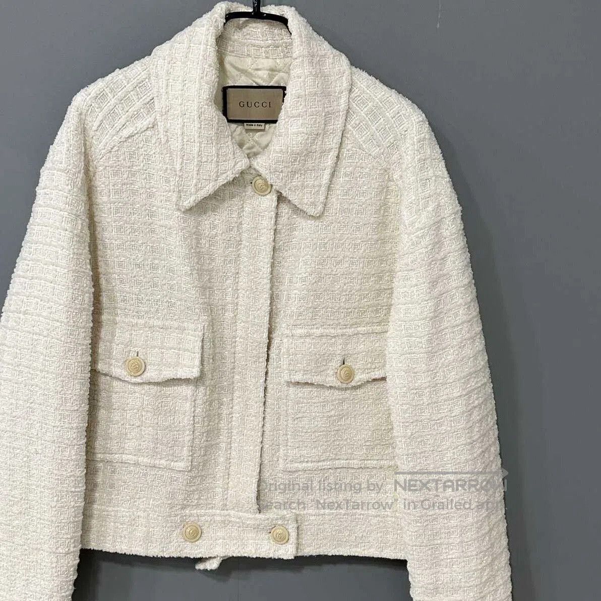 Gucci Gucci Ivory Lapel Tweed Jacket. Size M / US 6-8 / IT 42-44 - 2 Thumbnail