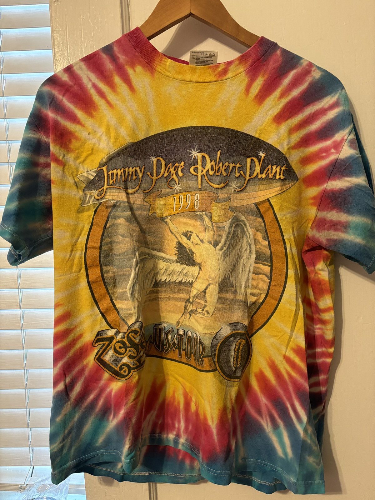Vintage 1998 Jimmy Page Robert Plant Led Zeppelin Tie Dye Size US L / EU 52-54 / 3 - 2 Thumbnail
