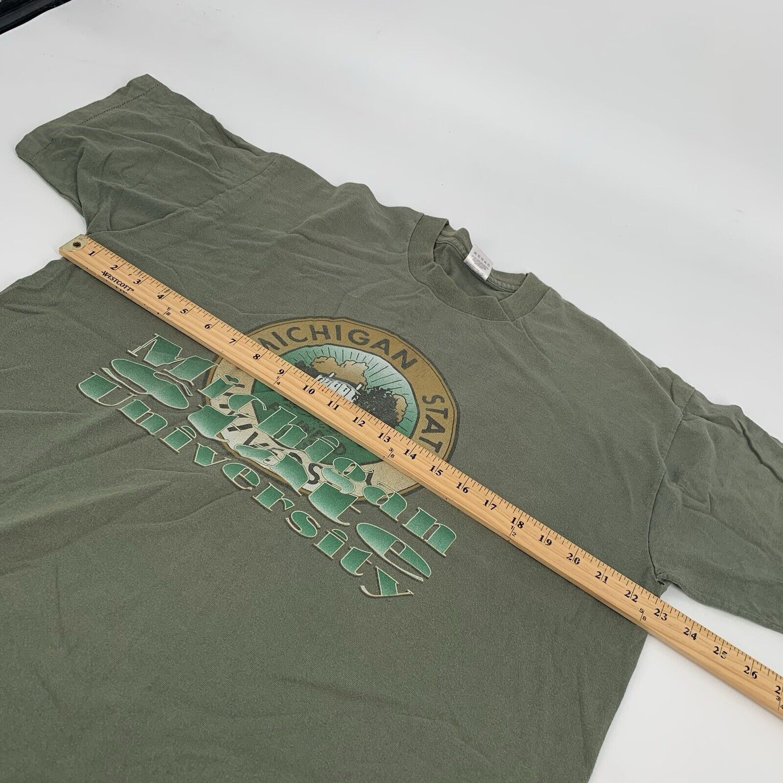 Fruit Of The Loom Vintage 1980s Michigan State University T-Shirt MSU Size US XL / EU 56 / 4 - 7 Thumbnail
