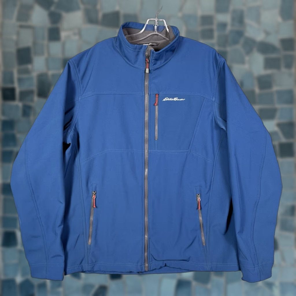Eddie Bauer Eddie Bauer Softshell Jacket Mens XLT XL Tall Full Zip Fleece Lined Tech Blue Jacket Size US XL / EU 56 / 4 - 1 Thumbnail