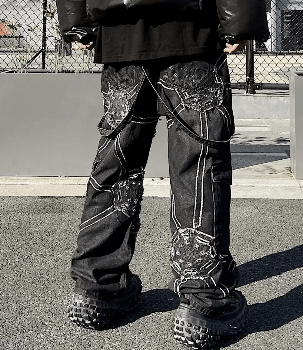 Japanese Brand × Vintage Utility grunge distressed cargo jeans pants Size US 34 / EU 50 - 2 Thumbnail