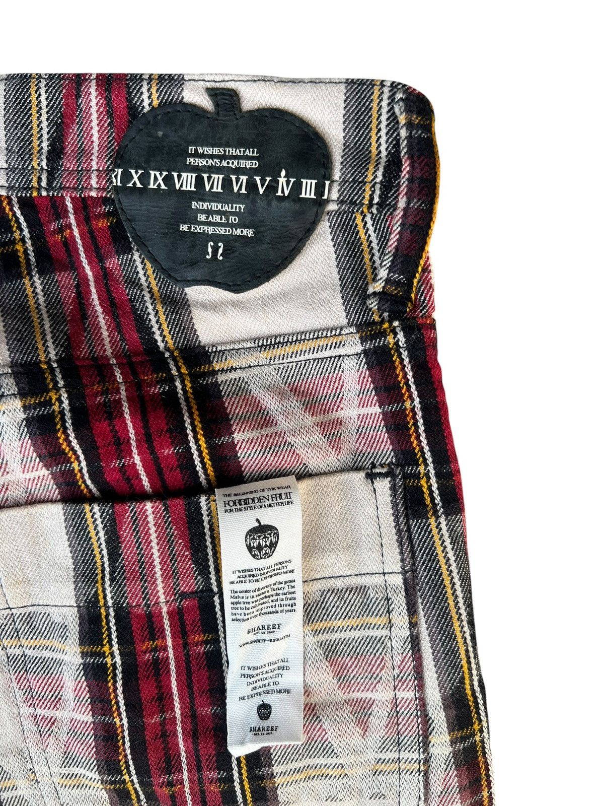 SHAREEF Shareef 2007 Japan Check Raw Edge Cropped Pant Size US 29 - 18 Thumbnail