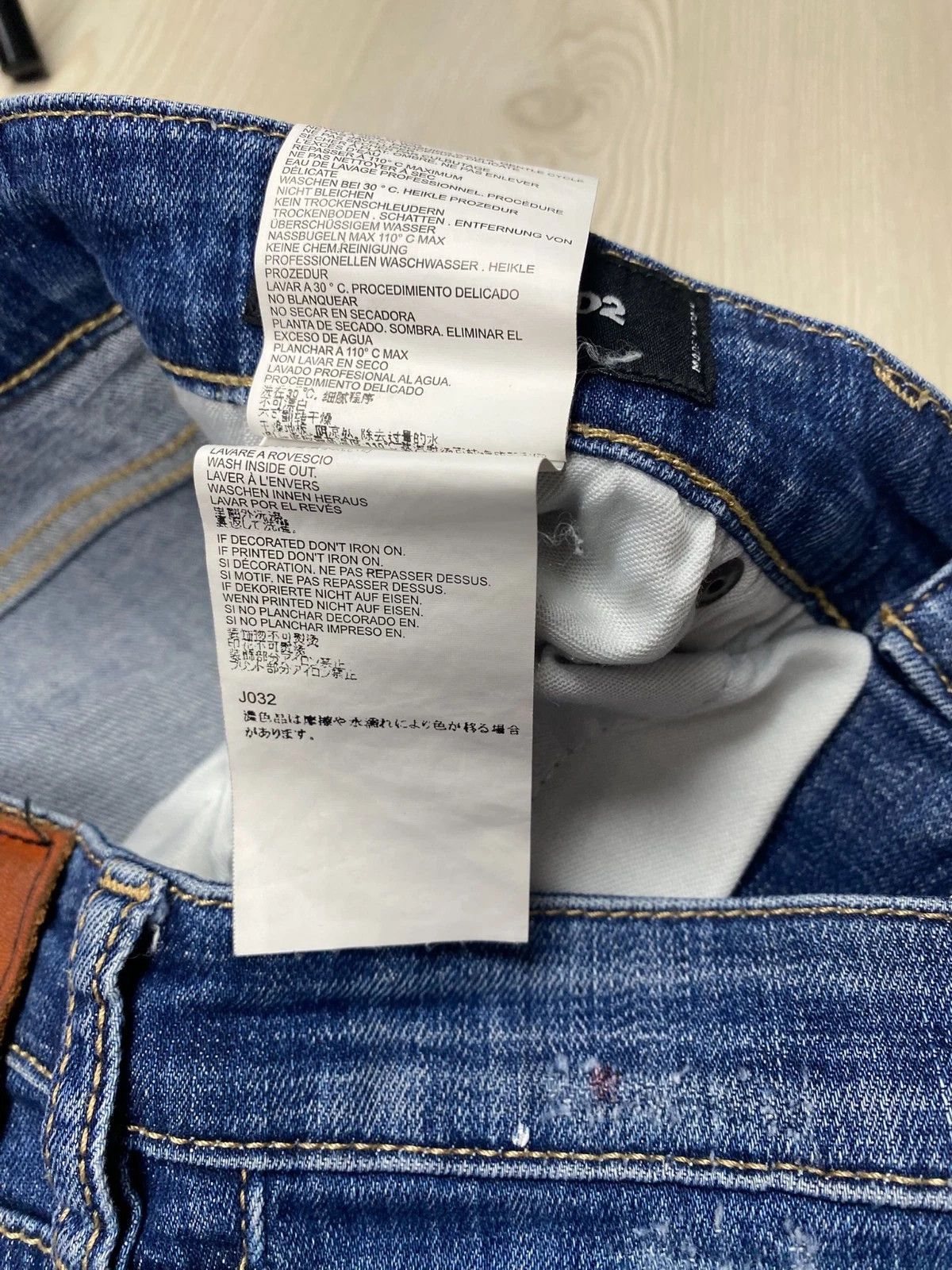 Dsquared2 Dsquared2 Blue Slim Fit Distressed Jeans Paint Splatter Size US 32 / EU 48 - 9 Thumbnail