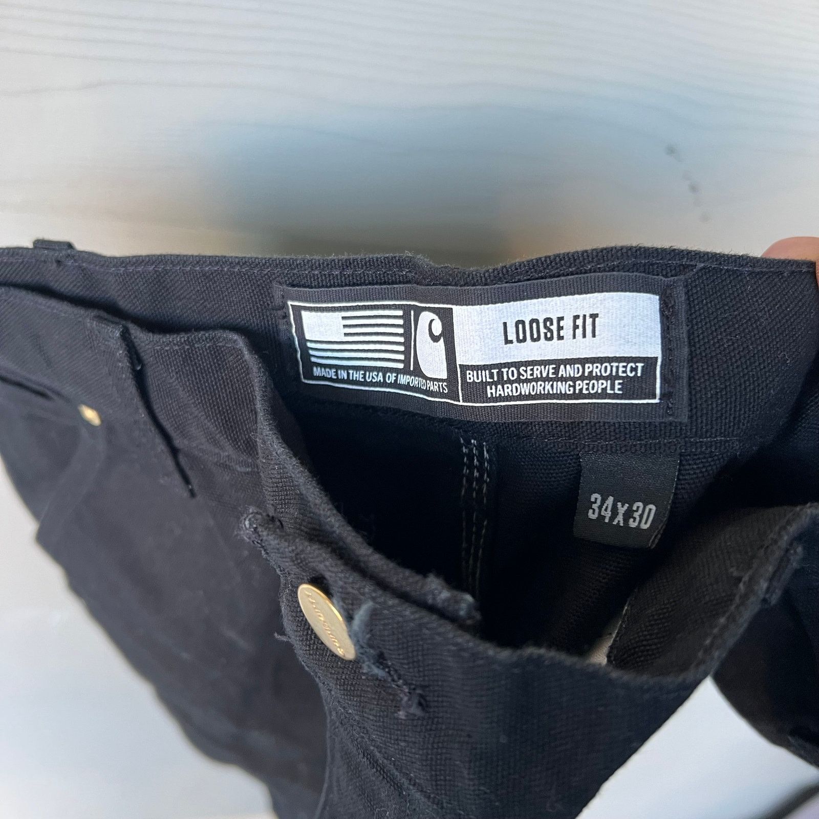 Carhartt × Vintage Vintage Y2K Carhartt black double knee work carpenter pants Size US 33 - 5 Thumbnail