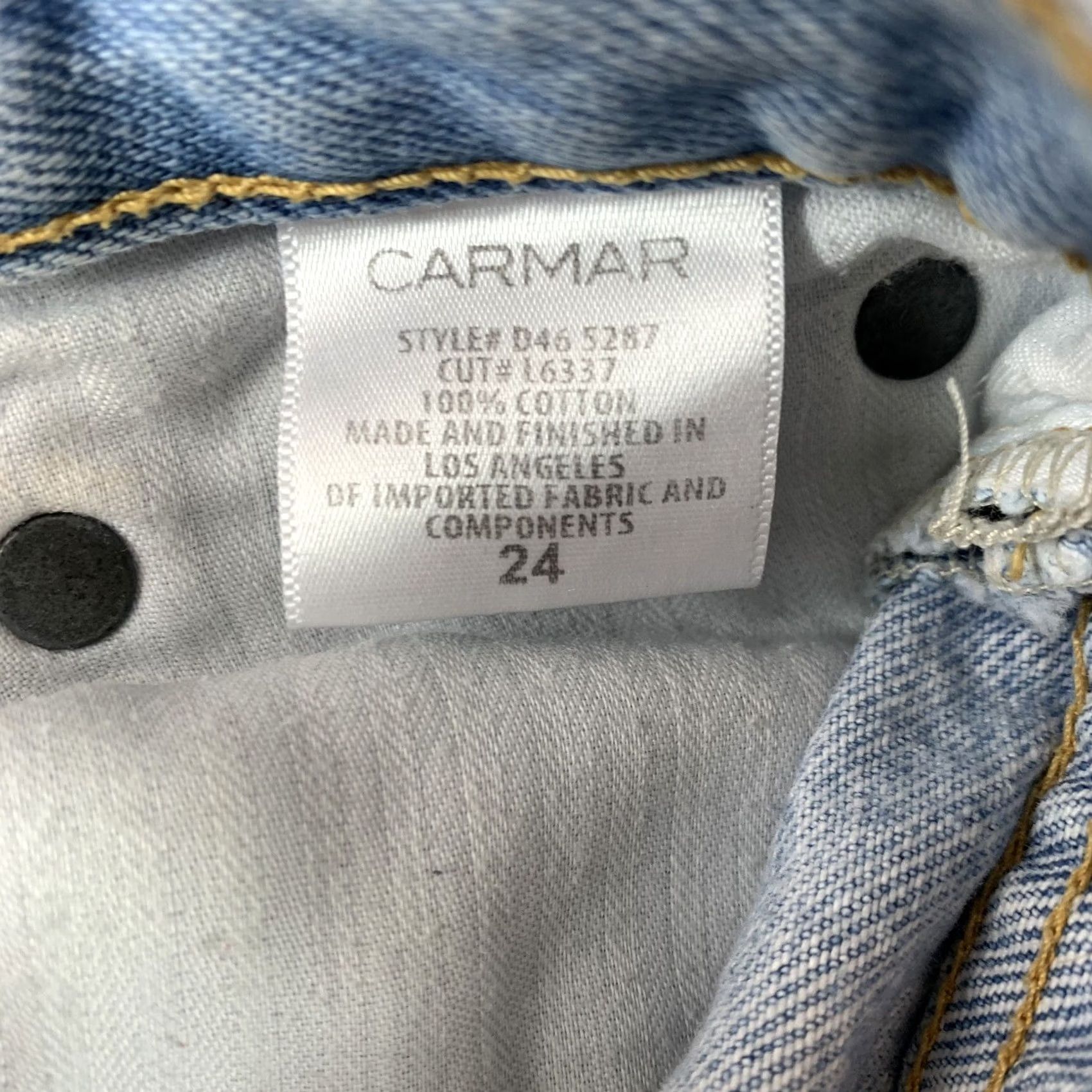 Denime CARMAR LOS ANGELES BLUE DENIM SHORTS D46 5287 WOMENS SIZE 24 24"W 12"L - Womens - Short - 24 - Blue - Denim - 100% Cotton Size 42" / US 20 - 6 Thumbnail