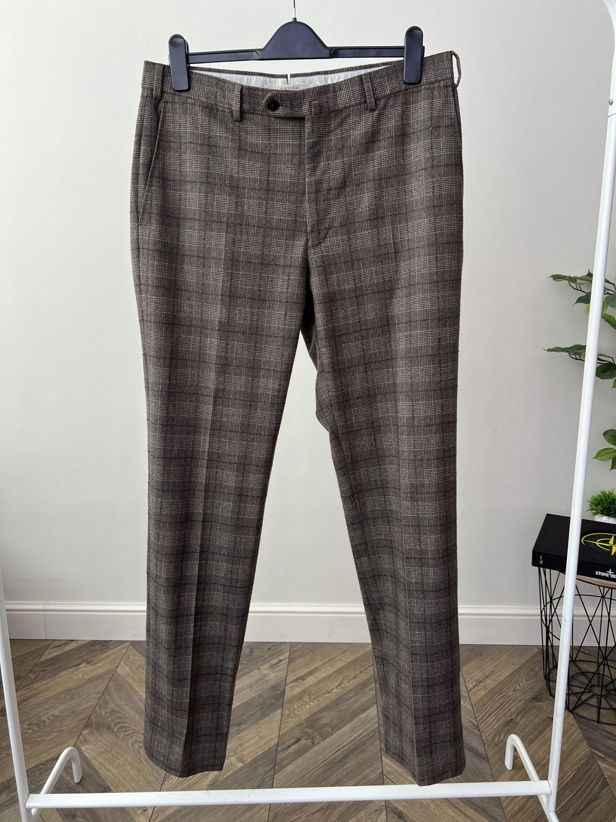 Ermenegildo Zegna Vintage Ermenegildo Zegna Brown Glen Check Wool Dress Pants Size US 34 / EU 50 - 2 Thumbnail