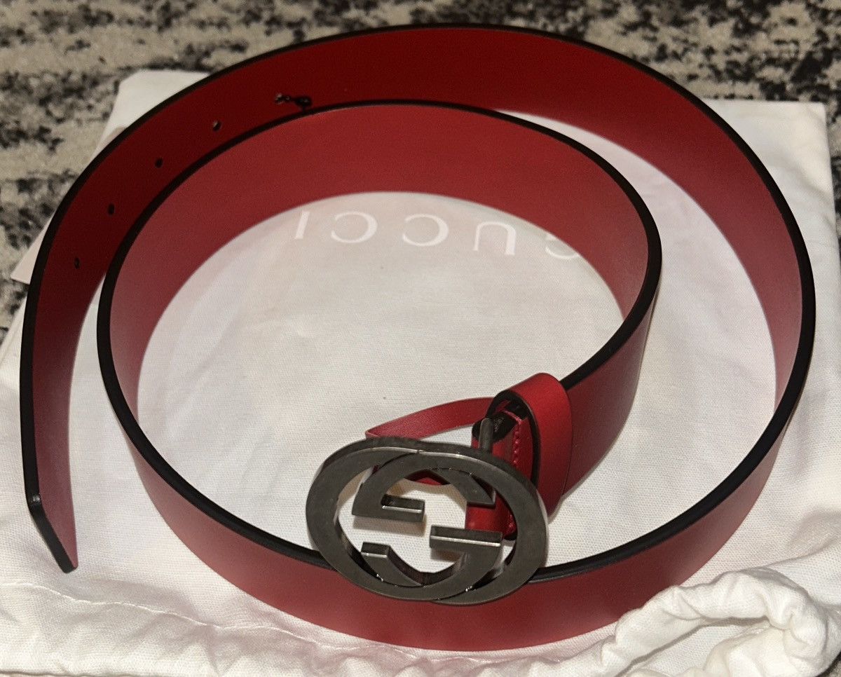 Gucci Gucci GG Interlocking Belt Red Size ONE SIZE - 2 Thumbnail