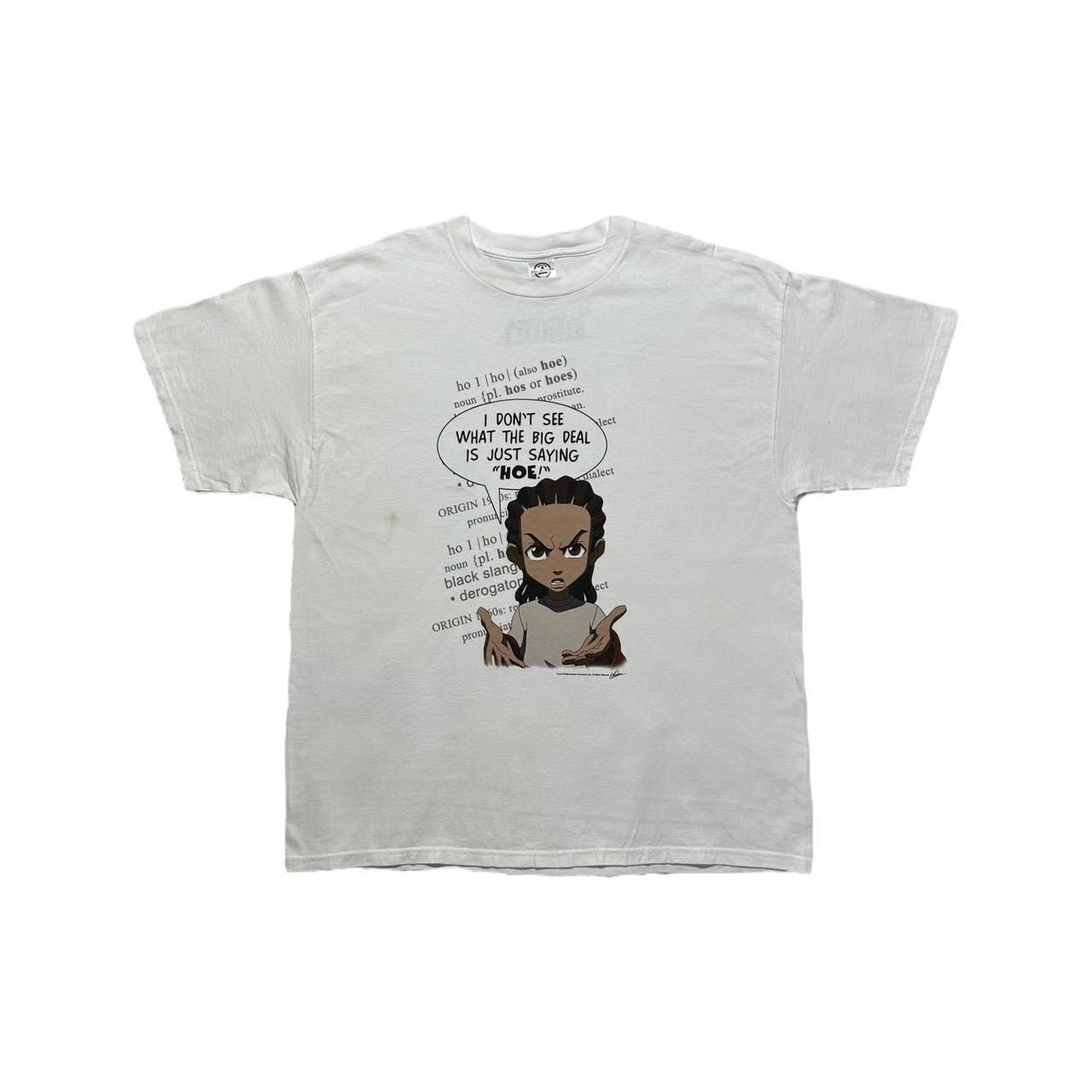 image of Vintage Y2K The Boondocks Riley Hoe T-Shirt in White, Men's (Size XL)