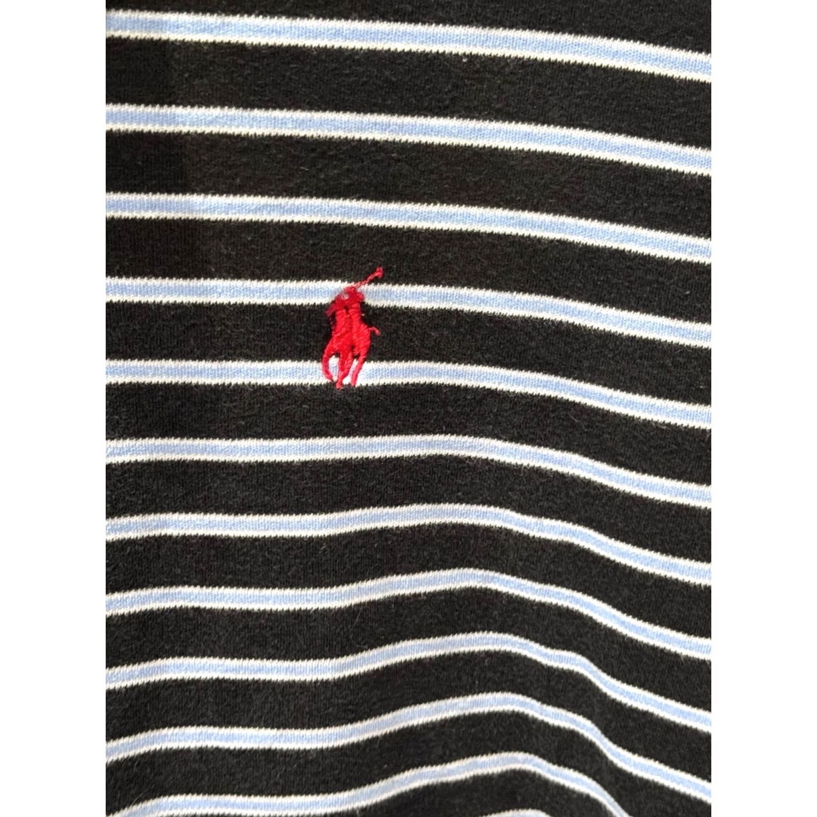 Polo Ralph Lauren Polo Ralph Lauren Rugby Polo Shirt Bleu Black Stripe Medium M Mens Size US M / EU 48-50 / 2 - 2 Thumbnail