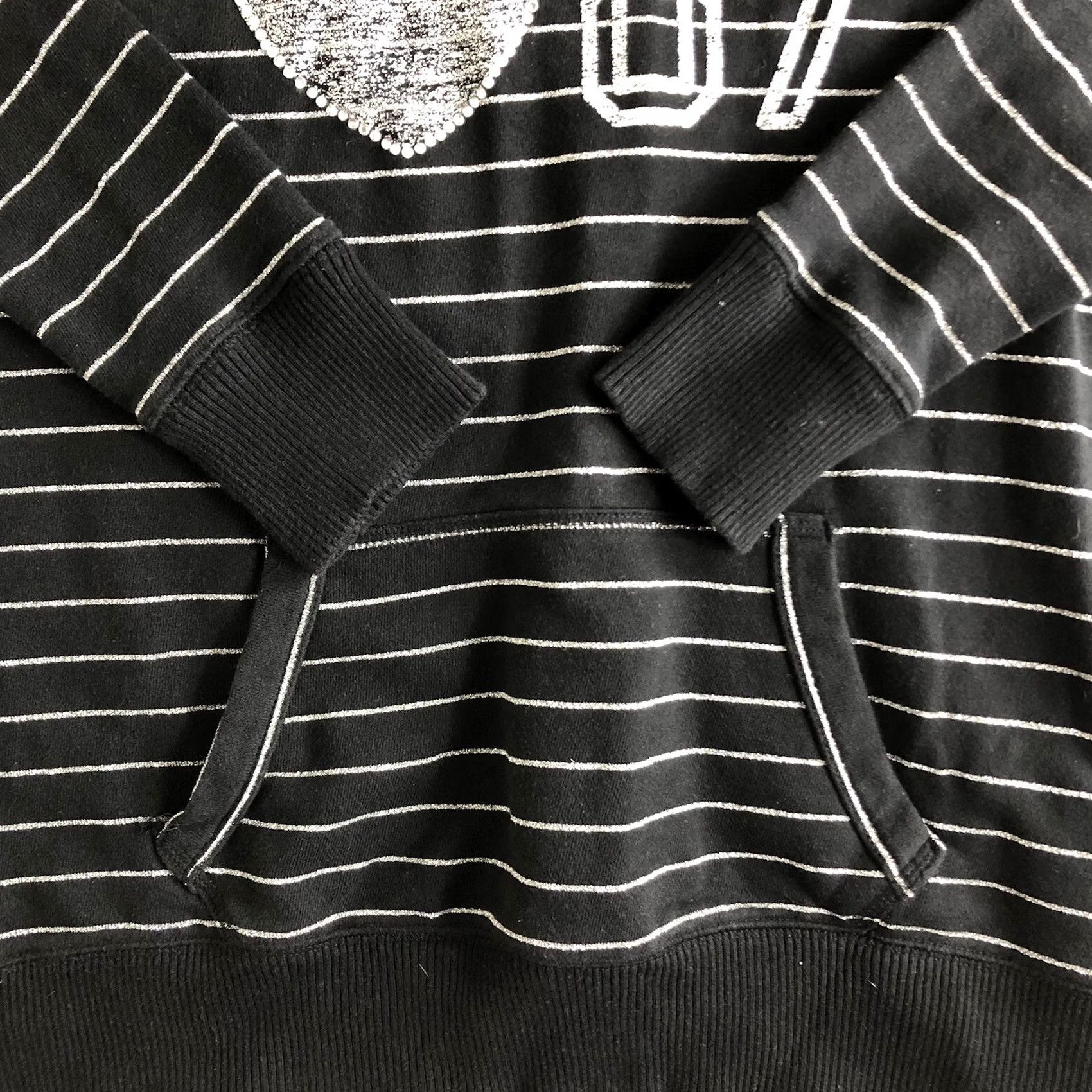 Vintage Aeropostale Black striped heart graphic Pullover Hoodie Medium Size R105 Size M / US 6-8 / IT 42-44 - 4 Thumbnail