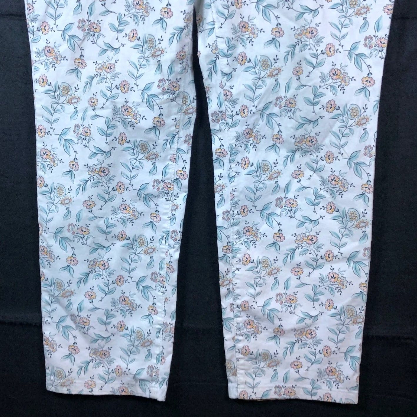 Ann Taylor LOFT Womens Pants White Multicolored Floral High Rise Ankle Stretch 16 Pants Moderate Casual Workwear Mens? Size 38" / US 16 / IT 52 - 3 Thumbnail