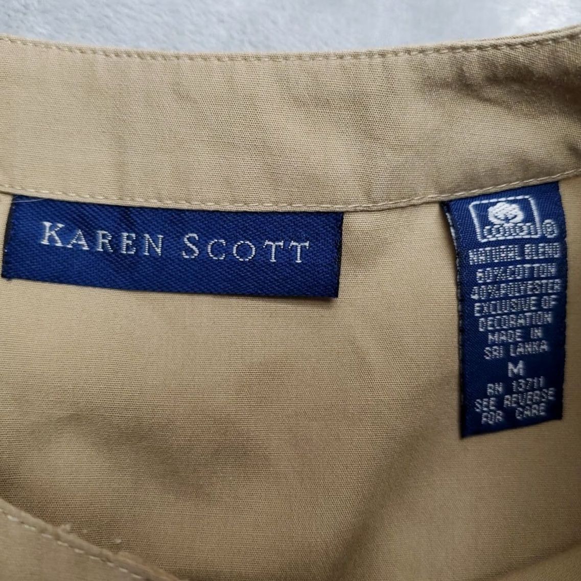 Vintage Karen Scott Shirt Women M Brown African Safari Animals Embroidered Cottage Core Vintage Button-Up Short Sleeve Denim? Size M / US 6-8 / IT 42-44 - 4 Thumbnail