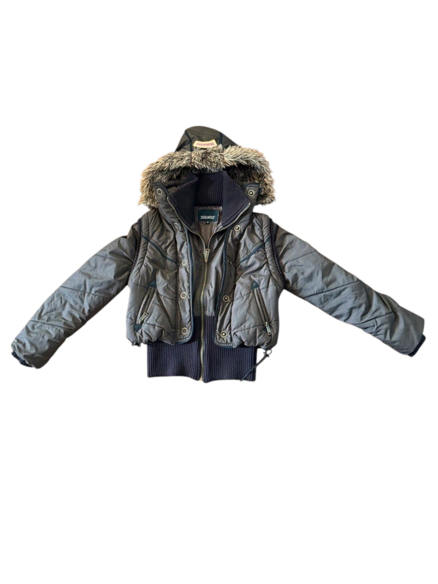 Dsquared2 Dsquared² Green Bomber Jacket with Faux Fur Trim Hood Size US L / EU 52-54 / 3 - 1 Thumbnail