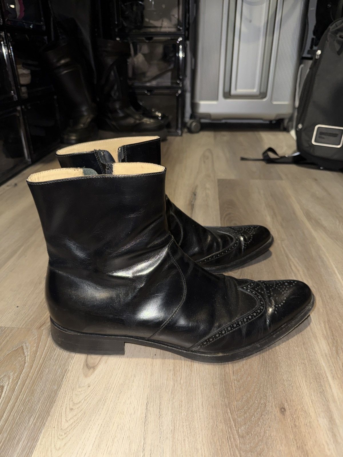 Helmut Lang Helmut Lang AW2000 Black Brogue Boots Size US 11 / EU 44 - 1 Thumbnail