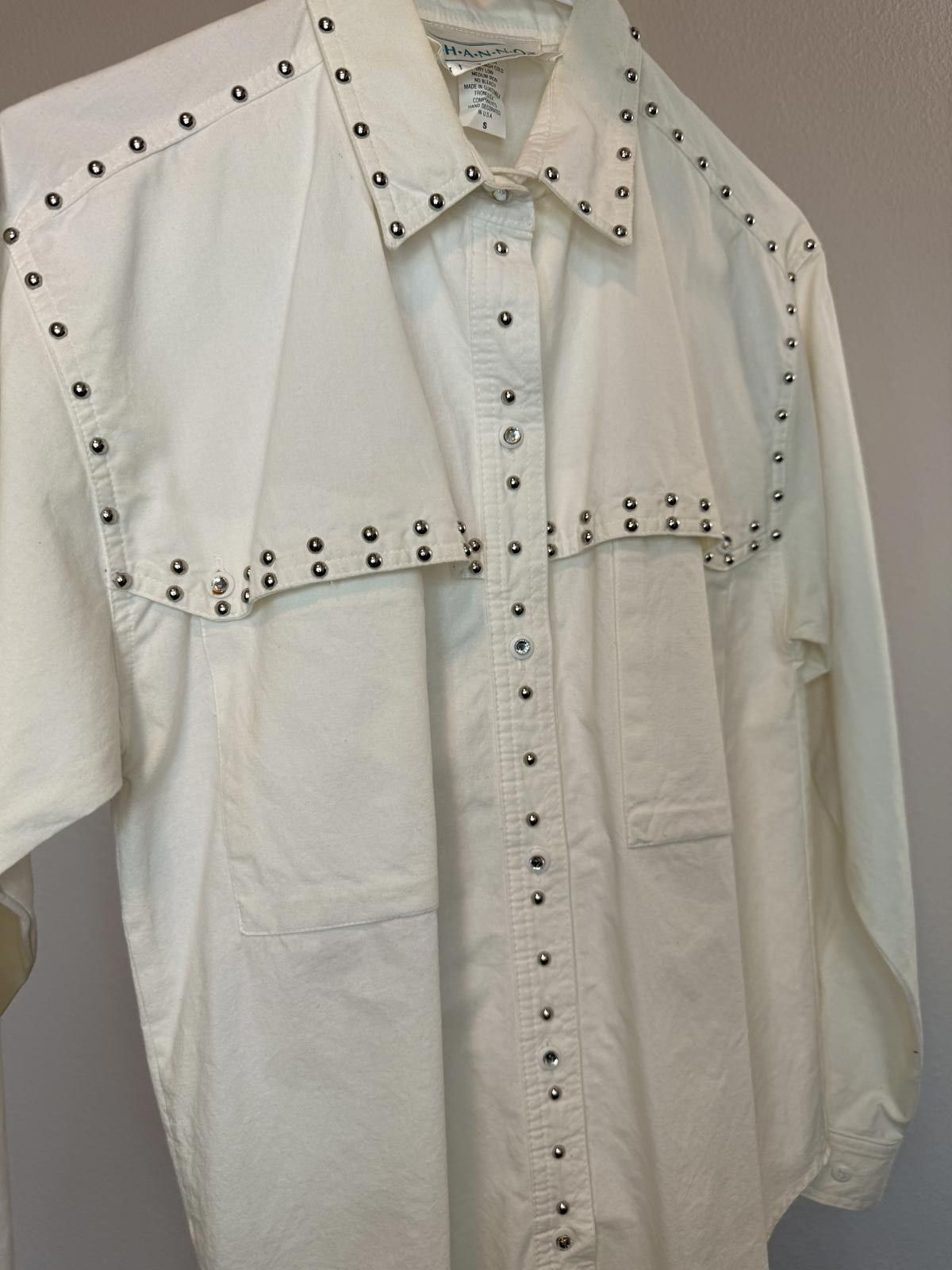 Designer Vintage Stylish Studded Western Shirt Size S / US 4 / IT 40 - 4 Thumbnail
