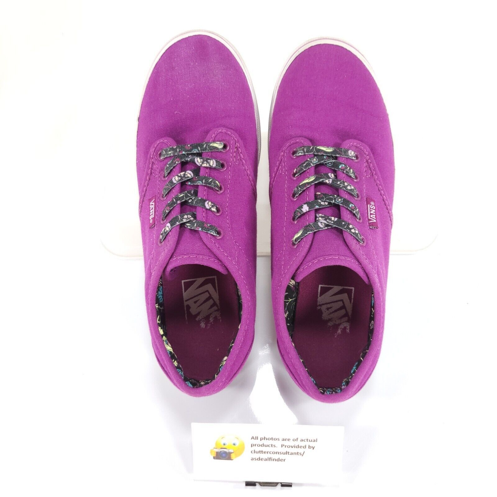 Vans Vans Off the Wall Shoe Womens Size 6.5 TC9R Purple White Size US 6.5 / IT 36.5 - 6 Thumbnail
