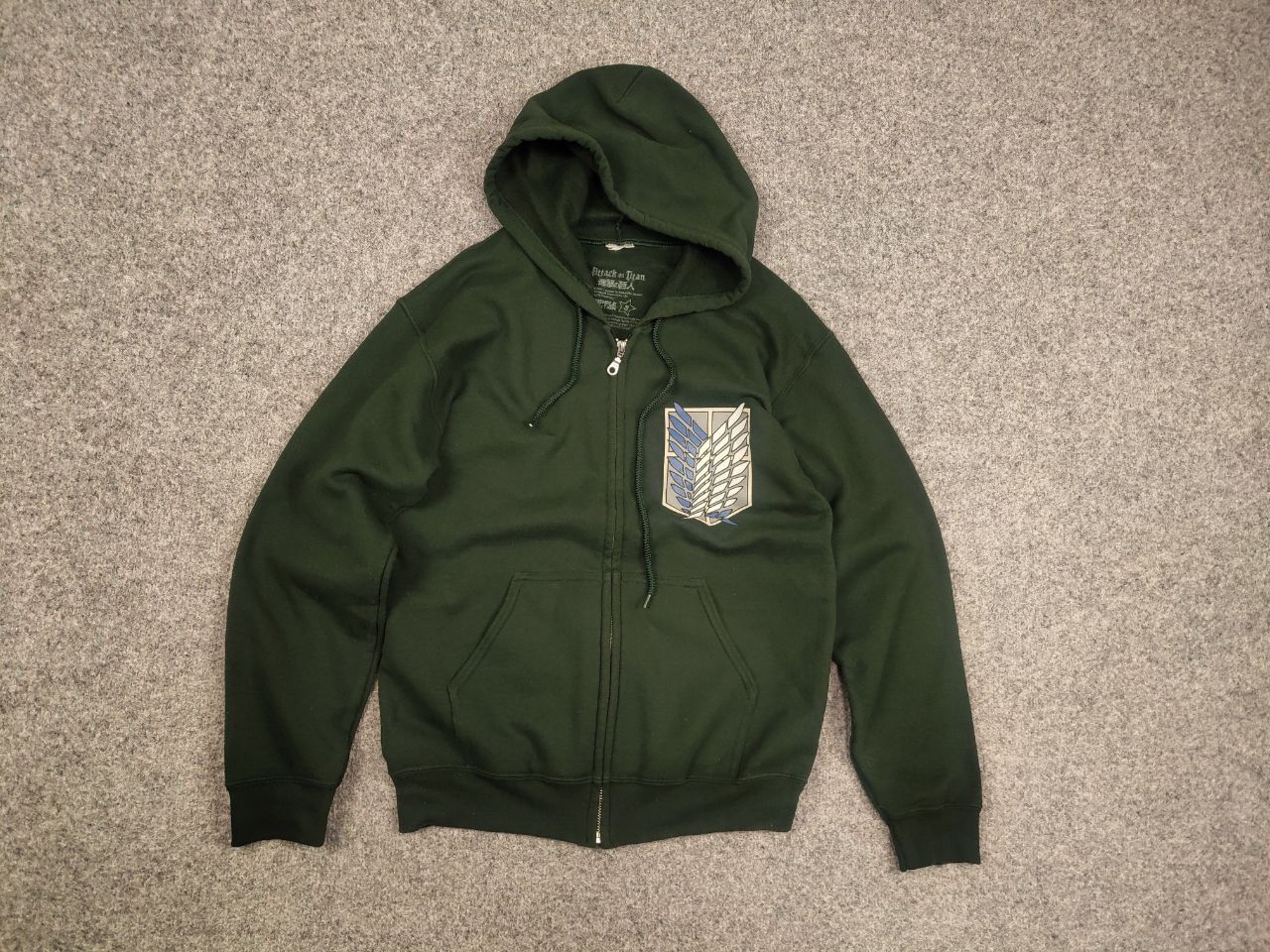 Anime Vintage Attack On Titan Anime Movie Game Zip Logo Hoodie Size US M / EU 48-50 / 2 - 8 Thumbnail