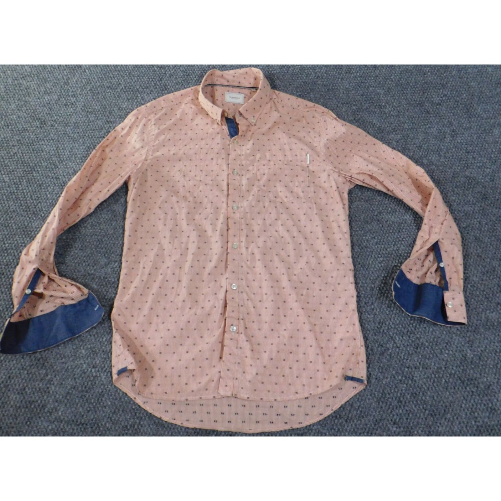 Vintage 7 diamonds Mens Shirt Small Orange Geometric Striped City Button Up Casual Size US S / EU 44-46 / 1 - 3 Thumbnail