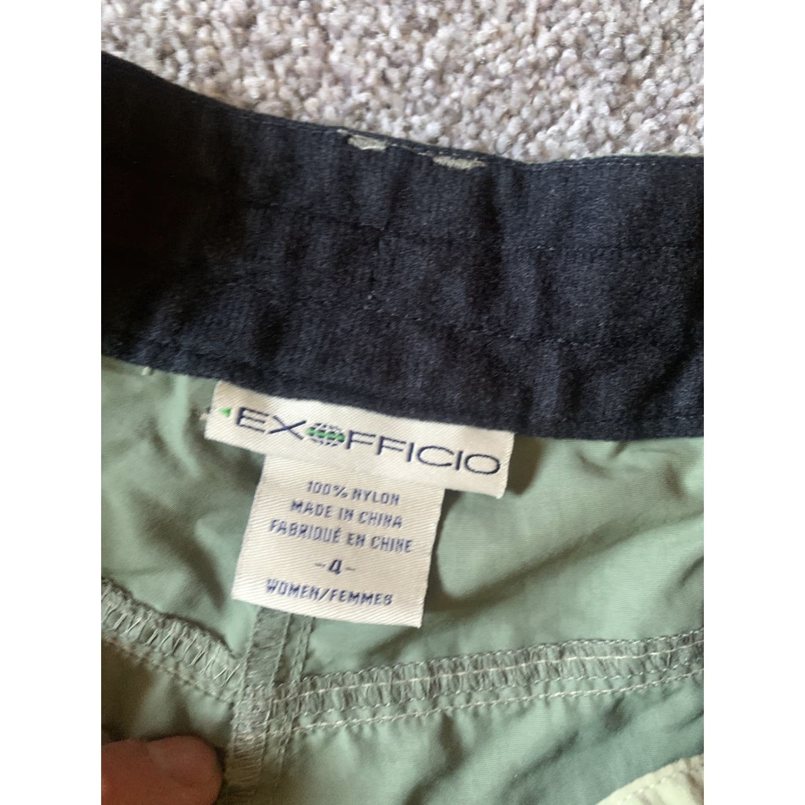 ExOfficio VINTAGE ExOfficio Outdoor Shorts Women's 4 Light Green Nylon Flat Front Hiking Shorts Mens? Women Size 27" / US 4 / IT 40 - 3 Thumbnail