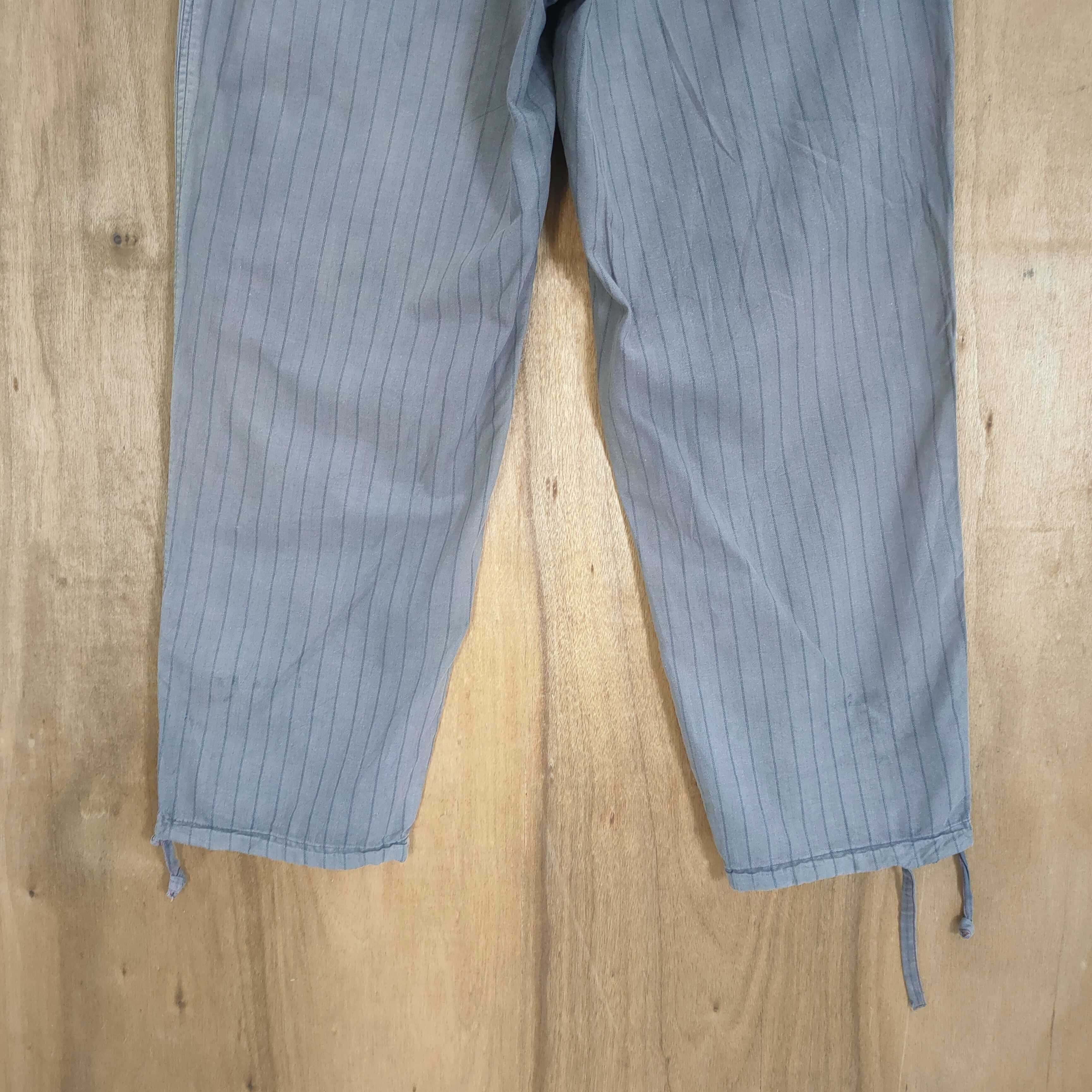 Japanese Brand VINTAGE SPRING WAIST FADED BROWN STRIPED BAGGY PANTS Size US 38 / EU 54 - 10 Thumbnail